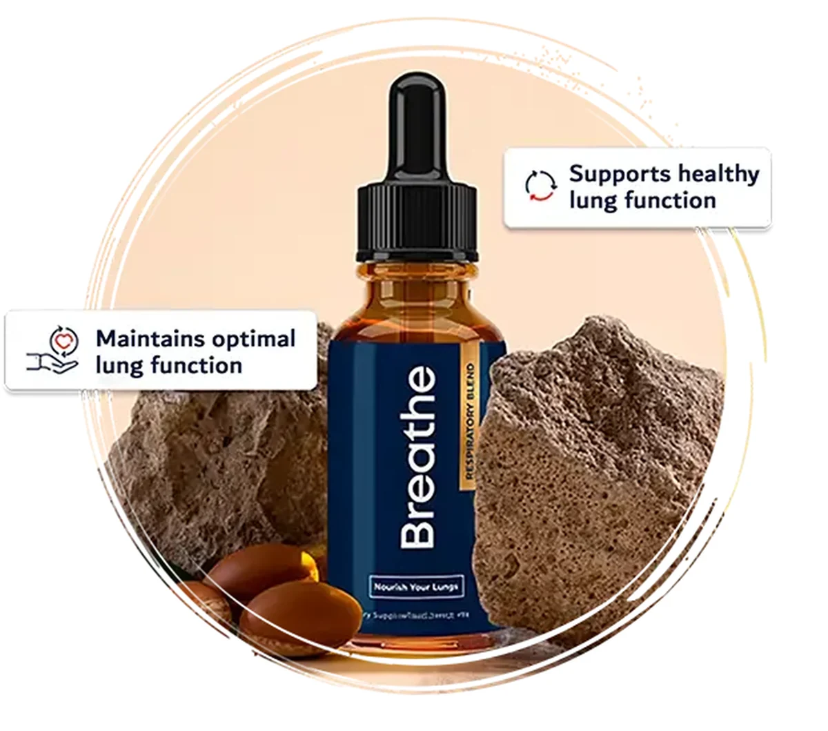 Breathe herbal respiratory drops bottle